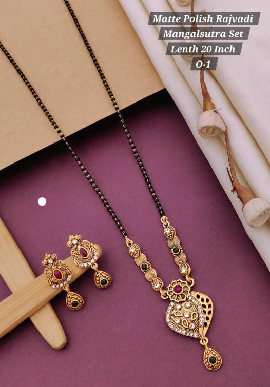 Matte polish rajvadi mangalsutra set lenth 20 inch O 1 Fashion artificial jwellery Surat